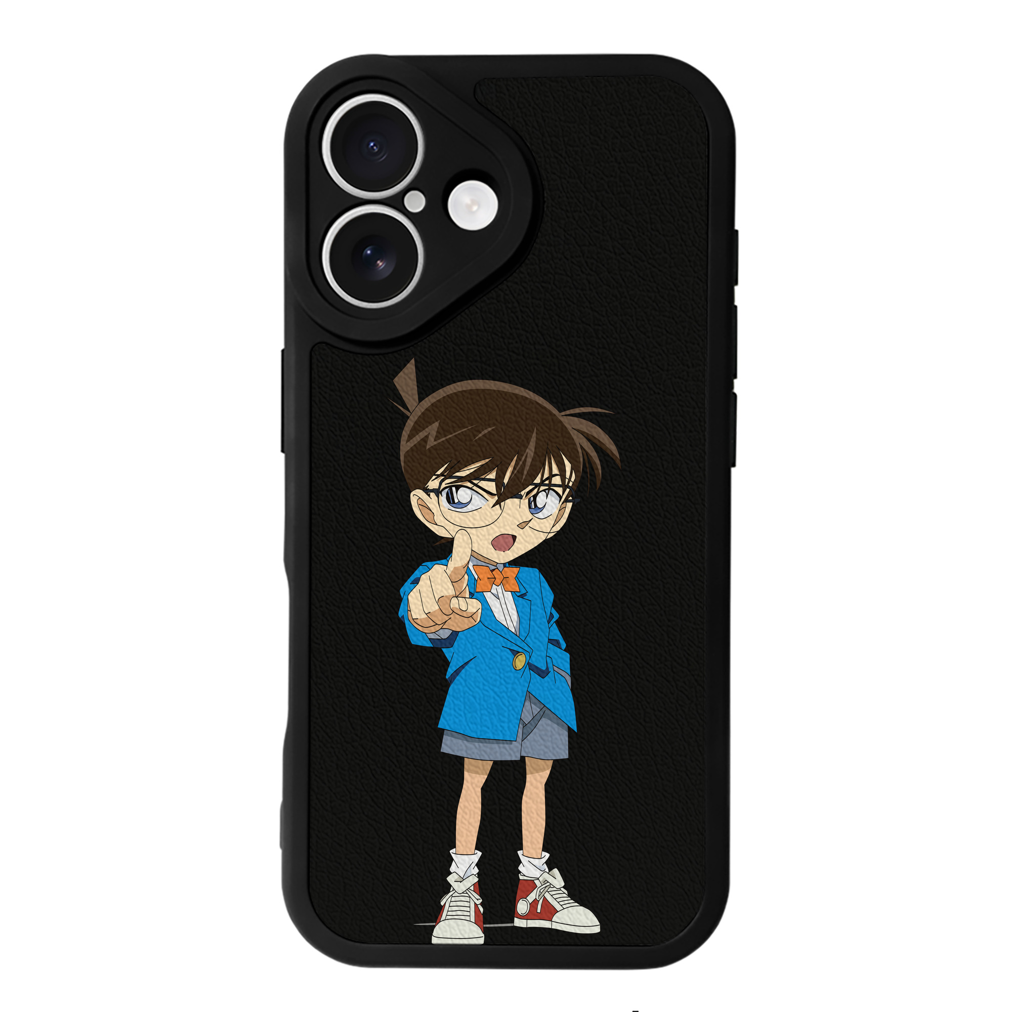 （画像用） 名探偵コナン 江戸川 コナン Detective Conan Conan Edogawa 【iPhone 16シリーズ対応】シリコンスマホケース（レザー調） 材質：シリコン